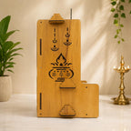 Privla Wooden DIY Small Size Home Temple with Door & Drawer Engineered Wood Pooja Mandir for Home-Office | OM-with Bells Design | Wall Hanging & Floor Resting Mandir (OM with Bells-) 36 * 20 * 25