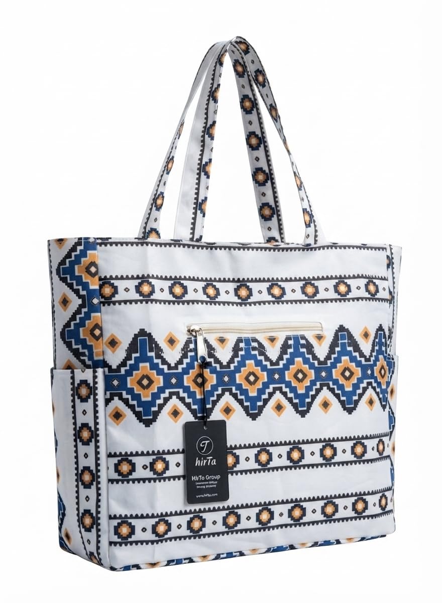 hirTa Elp Tote Bag for Teacher Women Office Worker Girl Multipurpose Shoulder Bag with Zipper Pocket Most Used for Travel Grocery Beach Hobo Waterproof Sandproof Lightweight Pool Bag (Bolt Ocen Blue)
