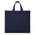 Large Canvas Grocery Shopping Bag, Heavy Duty Reusable Tote, 16x18x8 Inch, 15+ Kg Capacity, Water Resistant, Multipurpose Storage for Vegetables and Fruits Blue
