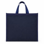 Large Canvas Grocery Shopping Bag, Heavy Duty Reusable Tote, 16x18x8 Inch, 15+ Kg Capacity, Water Resistant, Multipurpose Storage for Vegetables and Fruits Blue