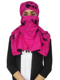 Switchon Rayon Mill Tie Dye Innovative Female Scarf For Women With Closer 4 Inch Hook And Loop Tape Size Adjustable (Pink_Rani)