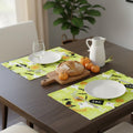 PRAKARTIK BY INDUARTS Halloween Table Mats Set of 2 - Pumpkin Spider Witch Theme,Digital Print, Washable, Indoor/Outdoor, Heat-Proof, Water Resistant, Wipe & Clean (47X33 cm) Parrot Green Kafalo