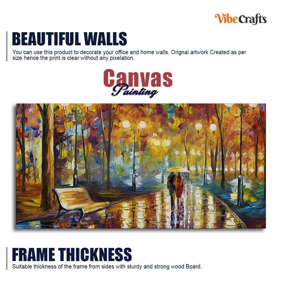 VIBECRAFTS Homcraft Canvas Paintings for Living Room Drawing Room Rain's Rustle Canvas Wall Painting Fitted With Wooden Frame For Home | Office | Living Room | Gifts (PTVCH_2534N)
