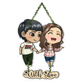 Artvibes Couple Wooden Wall Hanging for Decoration | Valentine Gift for Partner | Gift Items For Girlfriend Boyfriend Husband Wife | Wall Illustrations | Unique Gift Items | Wall Accent (WH_8306N)