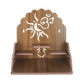 Om Shree Fully Handmade Beautiful Wooden Home and Office Temple/Pooja Mandir(28 x 28 x 26 cm) (Brown 1)