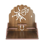 Om Shree Fully Handmade Beautiful Wooden Home and Office Temple/Pooja Mandir(28 x 28 x 26 cm) (Brown 1)