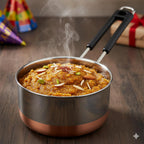 Padchaaya Copper Bottom Sauce Pan Tea Maker Milk Coffee pan bhgoni Stainless Steel Sauce Pan with Handle, Flat Base, Tea Pan, Milk Pan Tapeli Patila, Pot (Copper- 1 L)