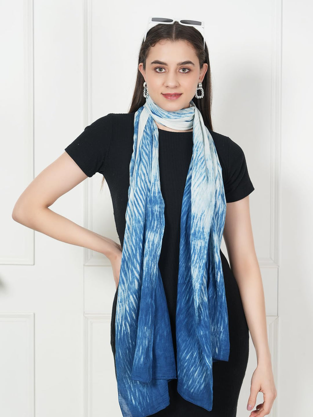 RAI SAHAB Printed Cotton Scarf for Women, Lightweight Soft Scarves Stoles for Summer & Winter(ST-0023MULTI)