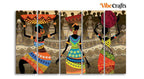 VIBECRAFTS Premium Canvas Wall Painting of African Warli Art Set of Five For Home|Office|Living Room|Gift (PTVC5Pcs4_8678N)