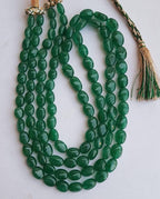 AAMRAPALI | Handmade 2-Line Green/Blue Jade Beaded Necklace for Women, Elegant Stone Jewelry Gift (Green)