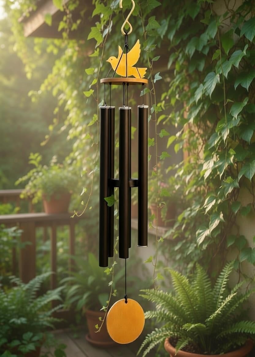 Paradigm Pictures Big Meditation Wind Chime 38 | Deep Sound Outdoor Chime for Home & Yoga Décor