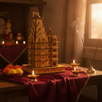 eXme Shree Dwarkadhish Wooden Temple Model - Decorative Showpiece for Home Decor and Pooja Mandir Ideal for Gifting Or Sprituality