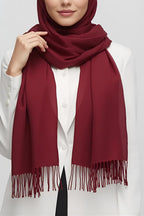 FM Trends Stylish Plain Scarf for Women & Girls | Solid Color Stole, Dupatta, Shawl | Elegant Ladies Accessory (Maroon, 1.8 meters)