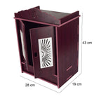 COMERT Enterprise Wooden Wall Hanging Temple for Home, Shop, and Office - Showpiece With Acrylic Design and Two Door Open (Dark Brown)
