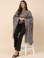 Pashmoda Women Gilkaari Pure Wool Embroidered Shawl (Size 101X203 CM)