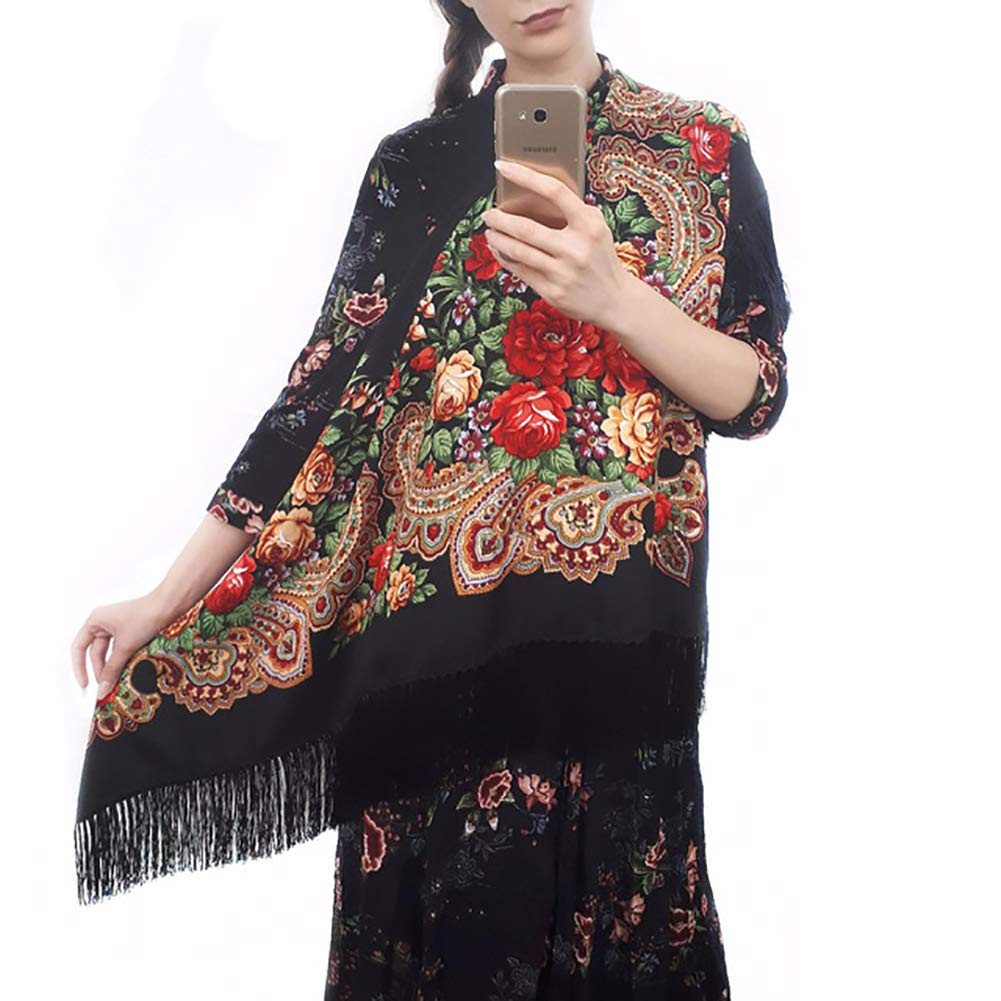 Ubervia Pashminas - Traditional Ukrainian Scarf and Wrap Tassel Shawl Fringes Neck Head Shawl