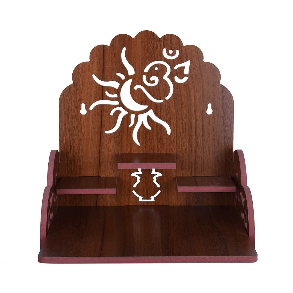 Shree Hari Enterprise Wooden Home Temple/Home mandir/god Stand for Home/Pooja Stand/Home mandap/mandapam/Pooja mandir Medium Size | Sun | (Brown)