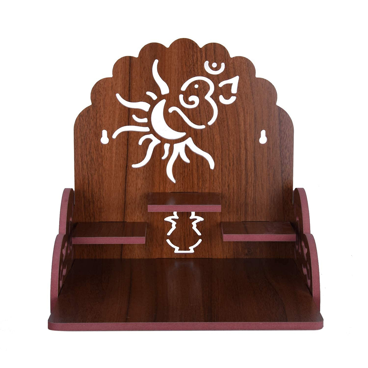 Shree Hari Enterprise Wooden Home Temple/Home mandir/god Stand for Home/Pooja Stand/Home mandap/mandapam/Pooja mandir Medium Size | Sun | (Brown)