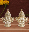 ARTVARKO Brass Shiva Parvati Face Head Murti Shiv Parvathi Statue Shivaratri Mahashivaratri Mahadev Idol for Pooja Home Decor Showpiece God Sculpture Height 8.5Inches