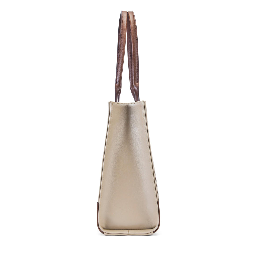 Lino Perros Voyage Tan Color-blocked Commuter Tote bag