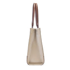 Lino Perros Voyage Tan Color-blocked Commuter Tote bag