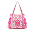 Boho Girl Handbags Pink Beaded Work Tote Stylish Ladies and Girls Handbag for Office and Travel Shoulder Bag for College | Ladies Purse Handbag | Handbags with Inner Pocket