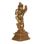ARTVARKO Brass Krishna on Kaliya Naag Murti Puja Decor Gift (Gold Color Small 5x4x11cm)