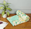 BSB HOME Cotton Super Soft Brushed Microfiber Cotton 2 Layer Breathable Double Bed Dohar Lightweight Summer | AC | All Season Blanket Dohar 84X96(Inches) 213X243(CM) Cotton Pista & Light Green Kafalo