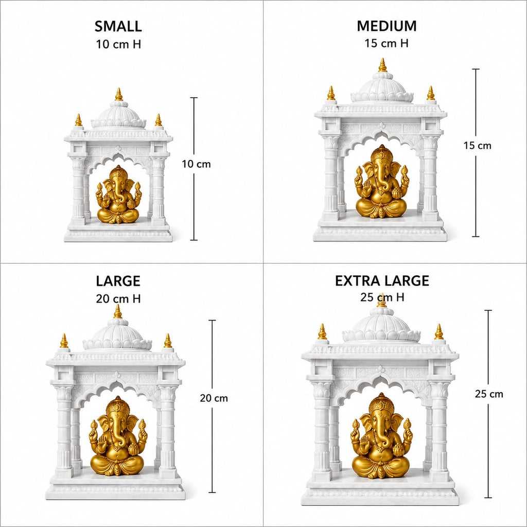 Premium Ganesh Mandir for Home | 3D Printed Temple with Idol (Grey, Extra Large)