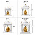 Premium Ganesh Mandir for Home | 3D Printed Temple with Idol (Grey, Large)