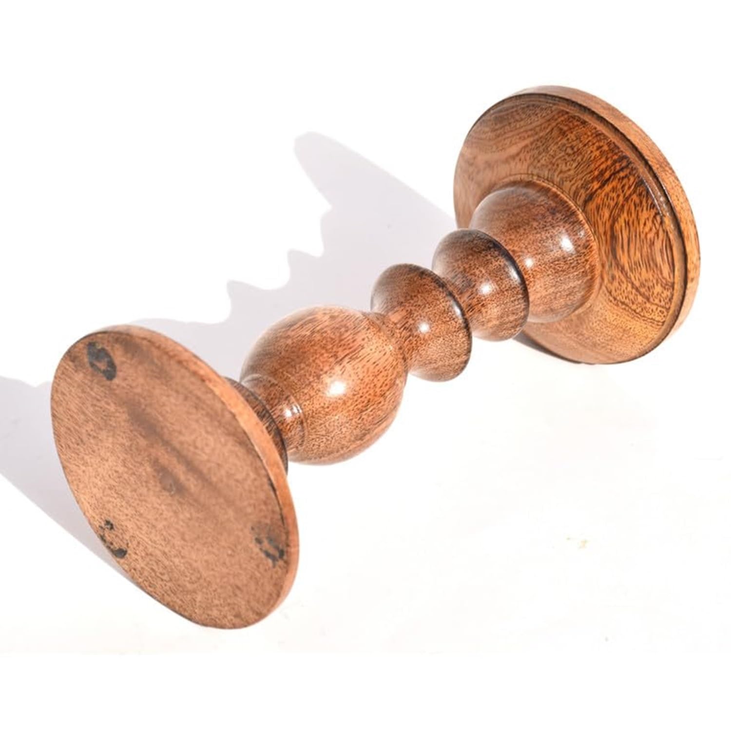 Pure Source India Wooden Candle Holder for Pillar Candles, Natural Mango Wood Vintage Style 8 Tall Candle Stand for Fireplace Dining Table Centrepiece, Decorative Item for Home
