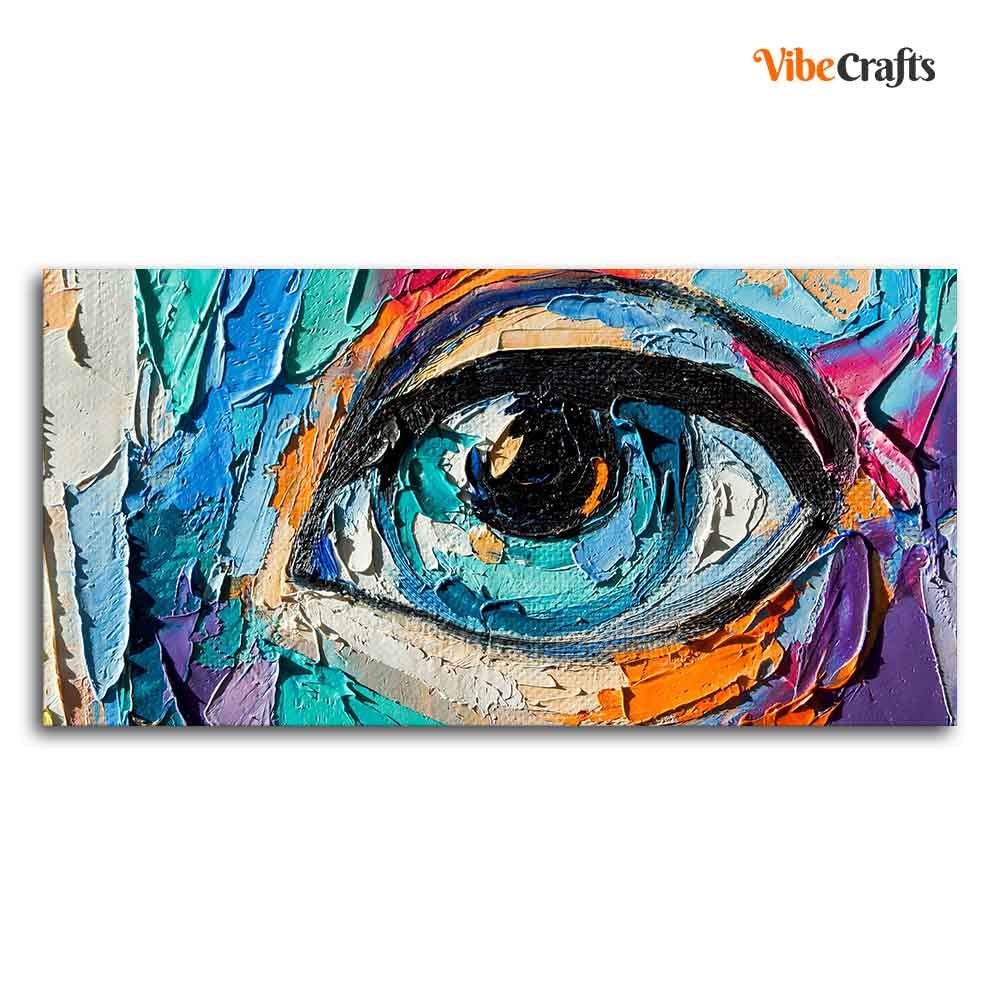 VIBECRAFTS Canvas Paintings for Living Room Drawing Room Abstract Picture of a Beautiful Girl's Eye Canvas Wall Painting Fitted with Wooden Frame for Home|Office|Gift(PTVCH_2290N)
