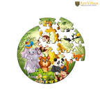 Artvibes Wooden Premium Wild Funny Animal Puzzles for Kids | Jigsaw Puzzles for Kids Age 2 and 3 | 19 Piece Puzzles | Toddlers Wooden Puzzle | Fun Learning Brain Booster for Little Champions (PZ_708N)