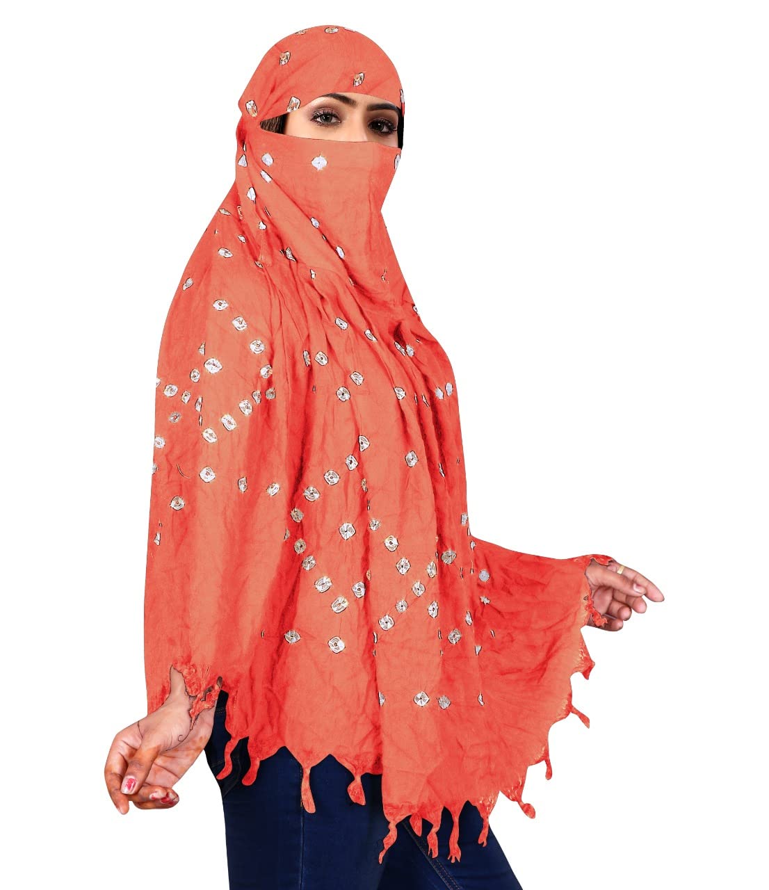 VASTTRAM Women's Pure Cotton Long Scarves Scarf Cum Mask usable for Driver Anti Pollution Full Face Cover With UV Sun Rays Protection