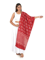 Gutthi Women's Cotton Stoles | Scarf Lightweight & Comfortable for All Seasons, Size (100X180 CM) (Red)