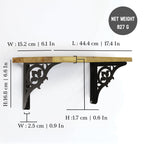 Spillbox wooden Pooja Home Temple|White Metal Shelf |Wall Mountable|Easy Screw Assembly|Home Temple for Puja Room |Pooja Stand | Mandir-SINGLE FLORAL (Black Small)