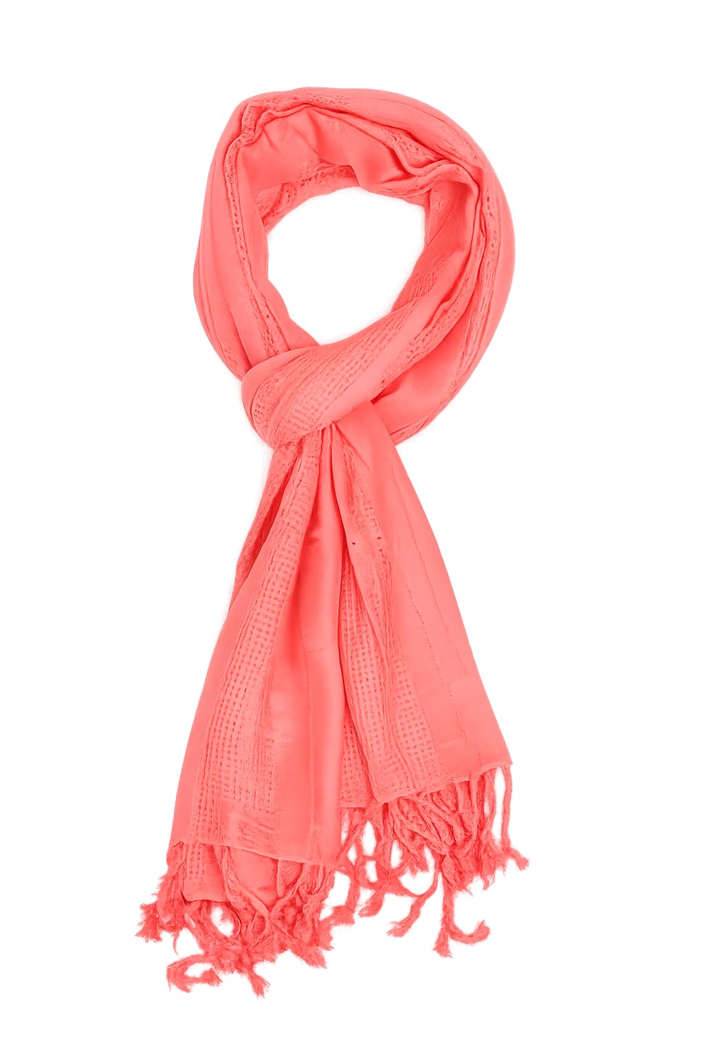 URBAN LADIIIZ Solid Sequin Stole with Tassels for Women & Men – Soft Lightweight Rayon Fabric | Available in 10+ Colours (PEACH)
