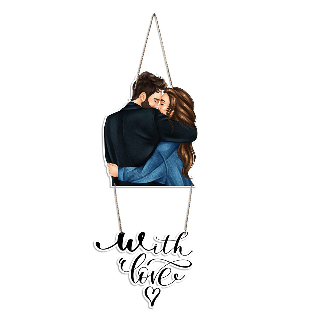 Artvibes With Love Printed Decorative Mdf Wood Wall Hanging For Home Decor | Valentine's Day | Quotes Decor Item | Gift Items For Girlfriend Boyfriend Husband Wife | Wall Art Print (WH_5708N)