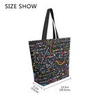 ZZKKO Science Canvas Tote Grocery Bag Shoulder Casual Book Bag Large for Women Teachers, Chemistry Cotton Bag Shopping Purse Handbag Reusable Multipurpose Use