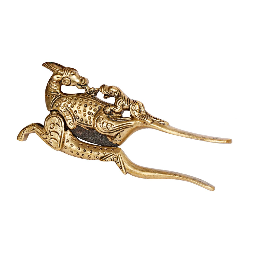 ARTVARKO Brass Deer Ethnic Designs Nut Supari Betel Cutter/Sudi/Sarota Cracker Akhrot/Walnut Sudi & Adkitta 5 Inch