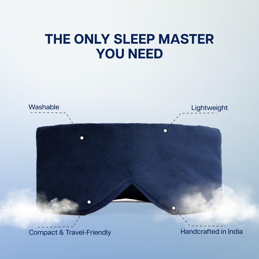 Kheoni Vetiver Eye Pillow Sleep Mask for Men & Women | Weighted Cotton Eye Mask with Adjustable Elastic Band | Natural Vetiver Aromatherapy Eye Pillow for Relaxation, Meditation, Yoga, Travel & Rest