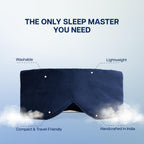 Kheoni Vetiver Eye Pillow Sleep Mask for Men & Women | Weighted Cotton Eye Mask with Adjustable Elastic Band | Natural Vetiver Aromatherapy Eye Pillow for Relaxation, Meditation, Yoga, Travel & Rest