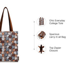 Fastrack Printed College Tote Bag for Women, Girls and Ladies | Fits Upto 14 Laptop | Totes for College, Work or Office and Daily Use