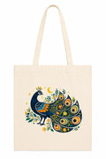Kai Pai Co Cotton Tote Bag for Women, Indian Folk Art Prints, Casual Daily Use, Reusable Shoulder Bag,14 X 16 Inches - Madhubani, Kalamkari, Return Gifts (Posing Peacock - Kalamkari)