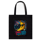 Kirmada Black Cotton Tote Bag | Swag Wahi Soch Nayi Design | Trendy Desi Humor Tote for College, Shopping & Daily Use | Zipper Closure | Reusable Eco Friendly Gift for Girls & Boys