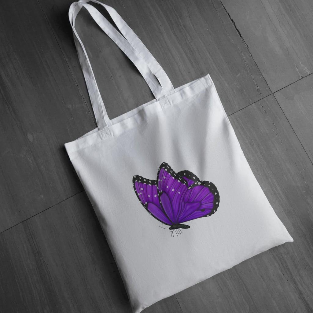 Adorvue Reusable Butterfly Minimalist Premium Tote Bag Stylish Eco-Friendly Cotton Handbags, Canvas Bags for College, Shopping, Office, Travel, Grocery Runs, Beach Day and Casual Outing Pack of 1