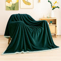 VAS COLLECTIONS Premium Sherpa Flannel Blanket | 480 GSM Ultra-Soft Plush Heavyweight Heavy Winter Comforter | Warm Double Bed Blanket for Winter (88×88 Inches, 3200 g) (Green, Double (3200 g)) Kafalo