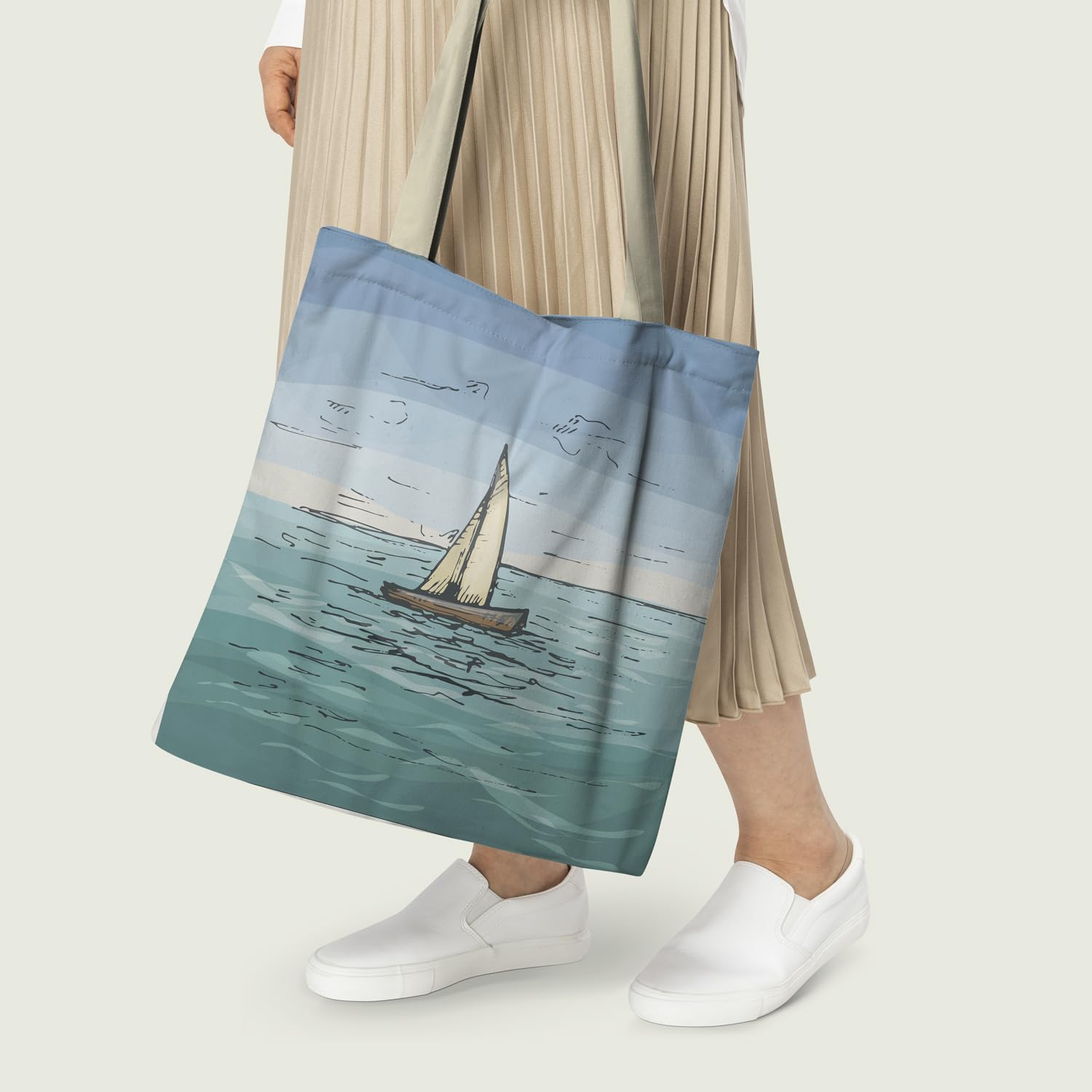 The Purple Tree Beach Dreams Tote Bag with Ocean Theme for Women - 1 Pc, Woman Tote Bag, Eco Friendly Tote Bag, Underwater Wonder Tote Bag, Gifts For Women