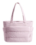 BAGSMART Tote Bag for Women, Lightweight Puffy Tote Bag with Compartments Shoulder Bag Handbag for Travel, Work, Gym, Pink, Standard, Puffy