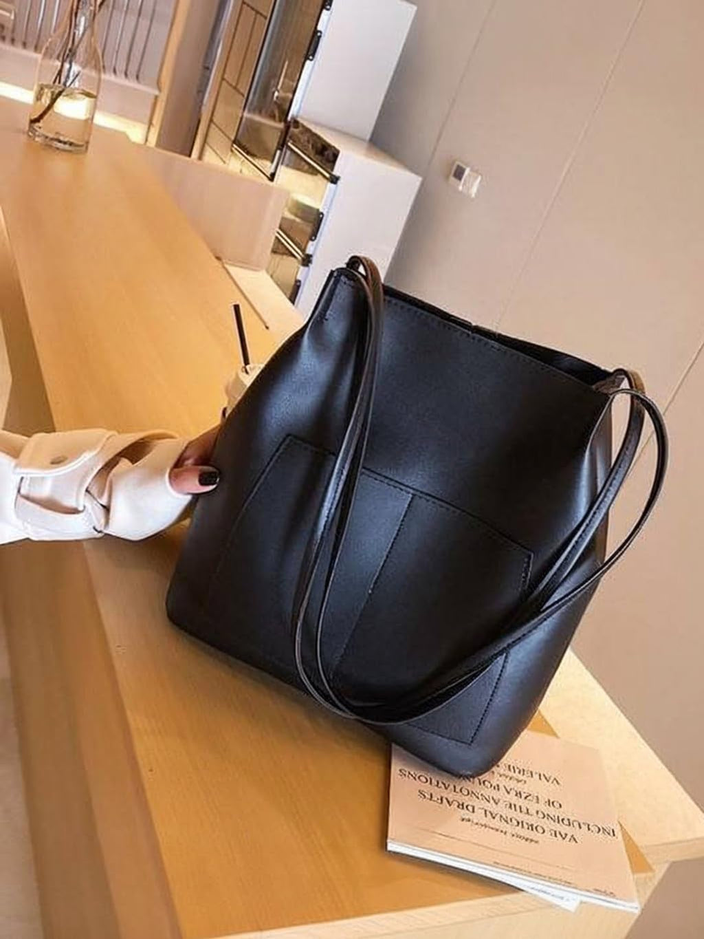 HaveGlam Stylish Women’s PU Tote Bag Large Shoulder Handbag Office Purse